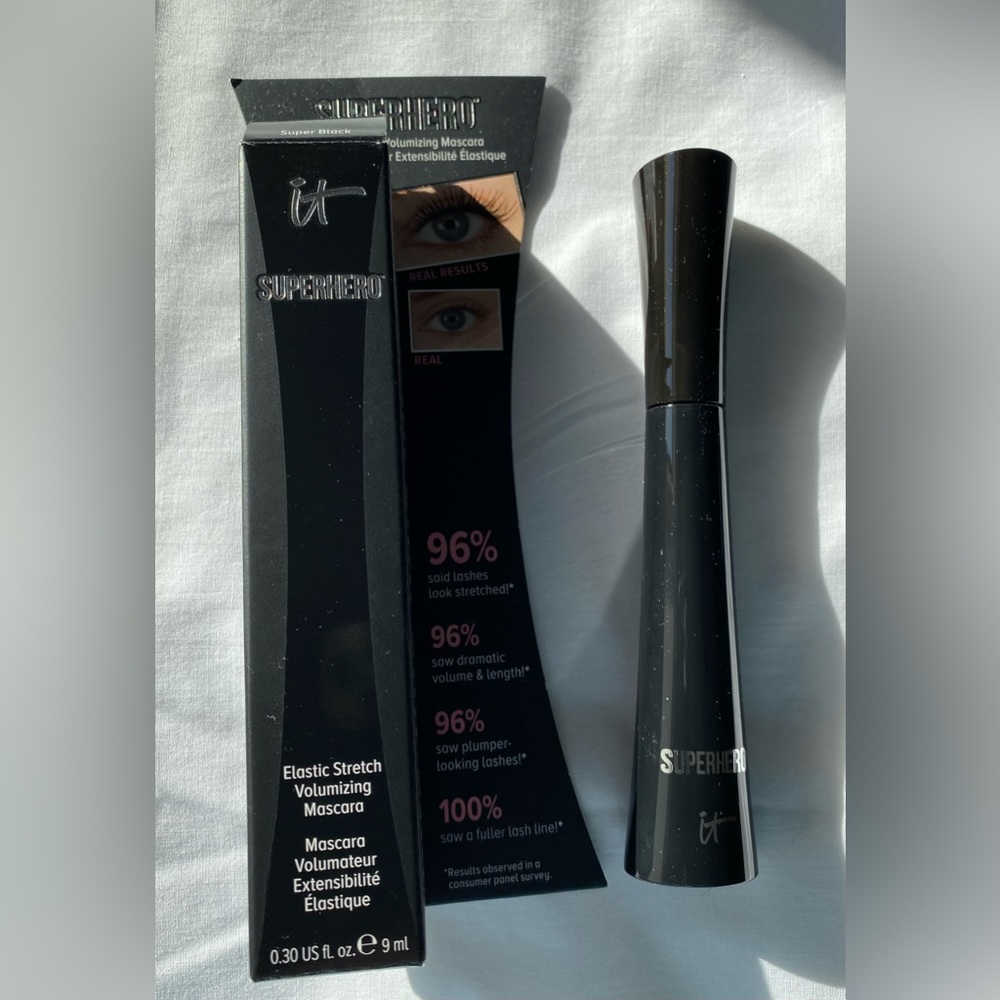 NIB it! Cosmetics Super Hero Elastic Stretch Volumizing Mascara Super Black - Picture 3 of 11